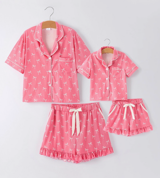 Mommy & Me - Girly Bow PJ Set